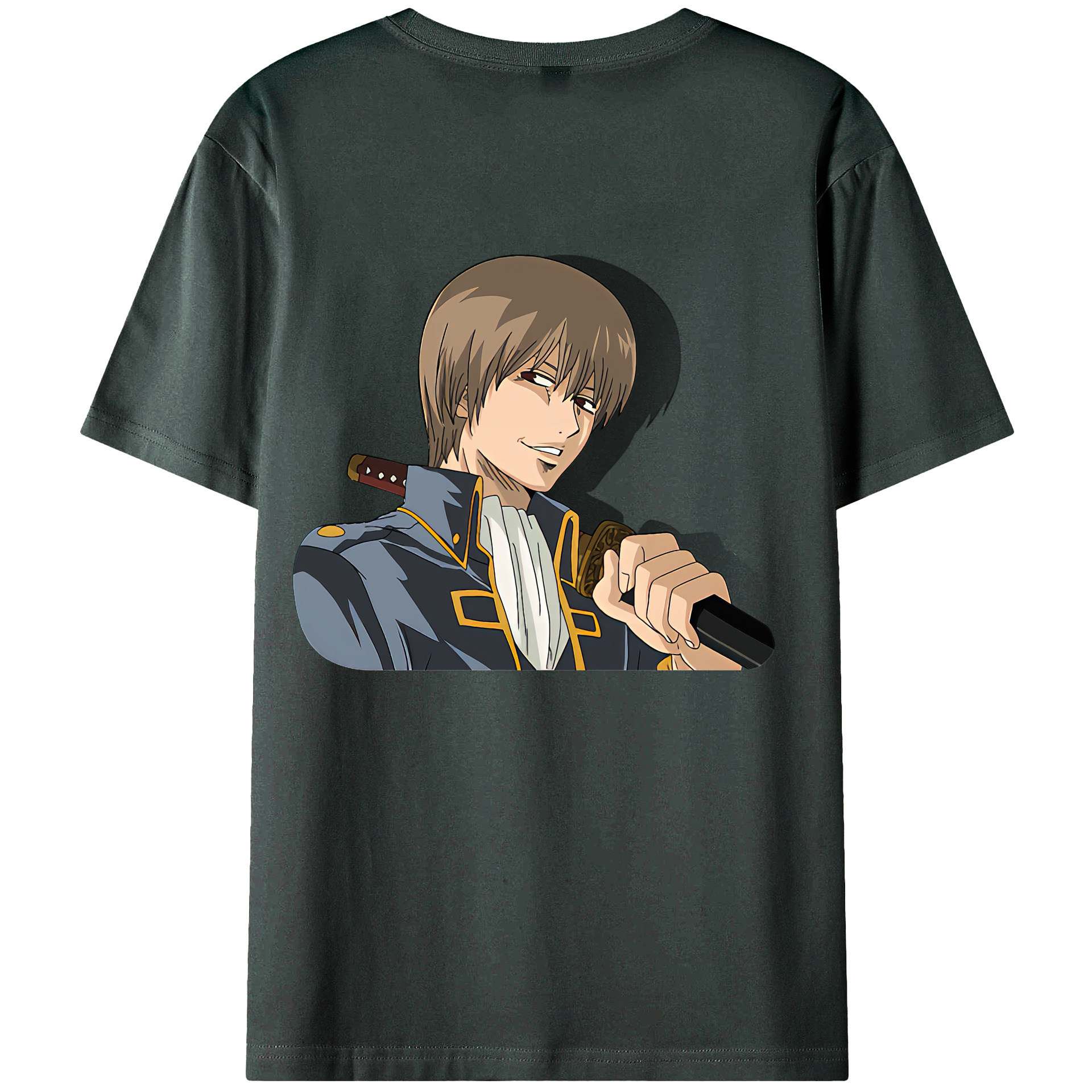 （画像用） ぎんたま 坂田銀時（さかたぎんとき） 神楽 志村新八（しむら しんぱち） GINTAMA Sakata Gintoki Kagura Shimura Shinpachi 綿100％ メンズ半袖Tシャツ（バックプリント） 通気性